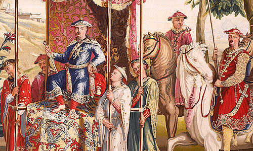 Picture: Tapestry showing a scene at the Chinese imperial court, c. 1730, detail