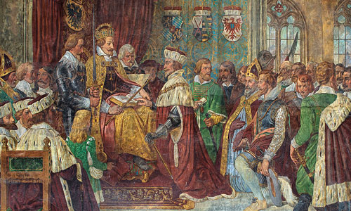 Bild: Fresko: "Maximilian I. Herzogs von Bayern Erhebung zum Kurfürsten 1623"